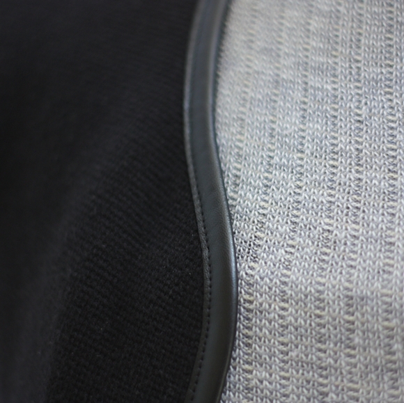 BANANA REPUBLIC Black Open Cardigan Leather Trim - Picture 4 of 6